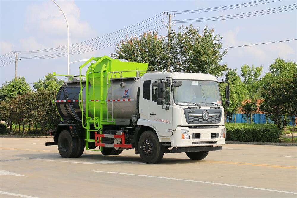  12方餐廚垃圾車-東風(fēng)天錦國(guó)六12方廚余泔水餐廚垃圾車廠家（圓罐）